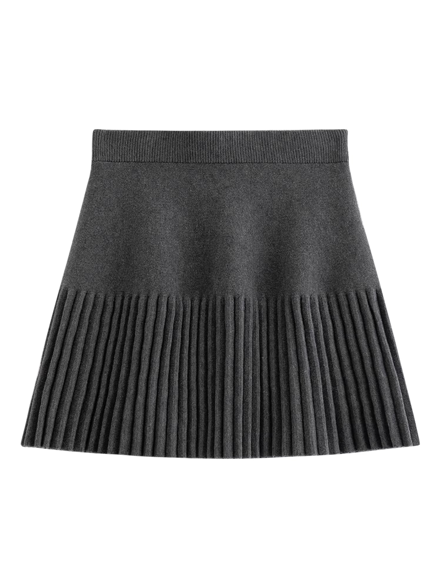 Gray College Style Two-piece Knitted Sweater Suit for Women Pullovers Mini Pleated Skirts 2025 Autumn and Winter New Style