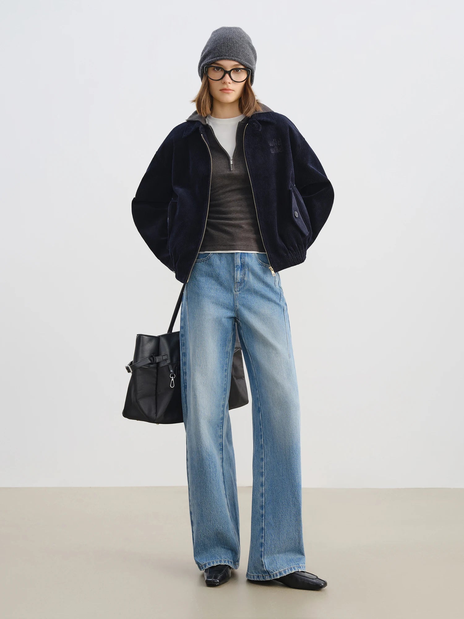 Petite Retro Miu-Inspired Collegiate Corduroy Jacket with Small Turnover Collar 2025 Autumn Winter New Collection Jackets