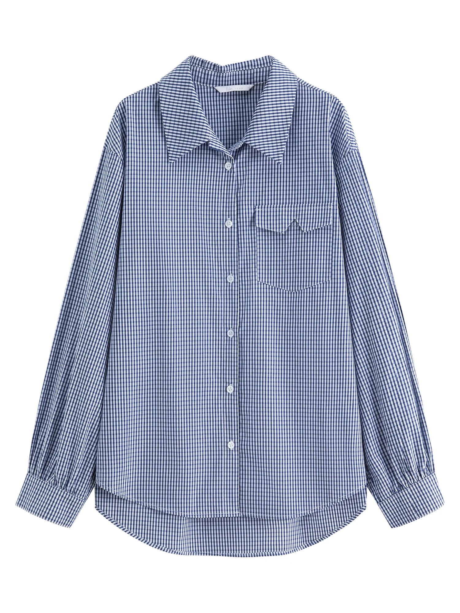 FSLE Blue Plaid Shirt Skirt Set For Women 2025 Autumn New Arrival Long-sleeved Lace Chic Blouse Y2K Skirt