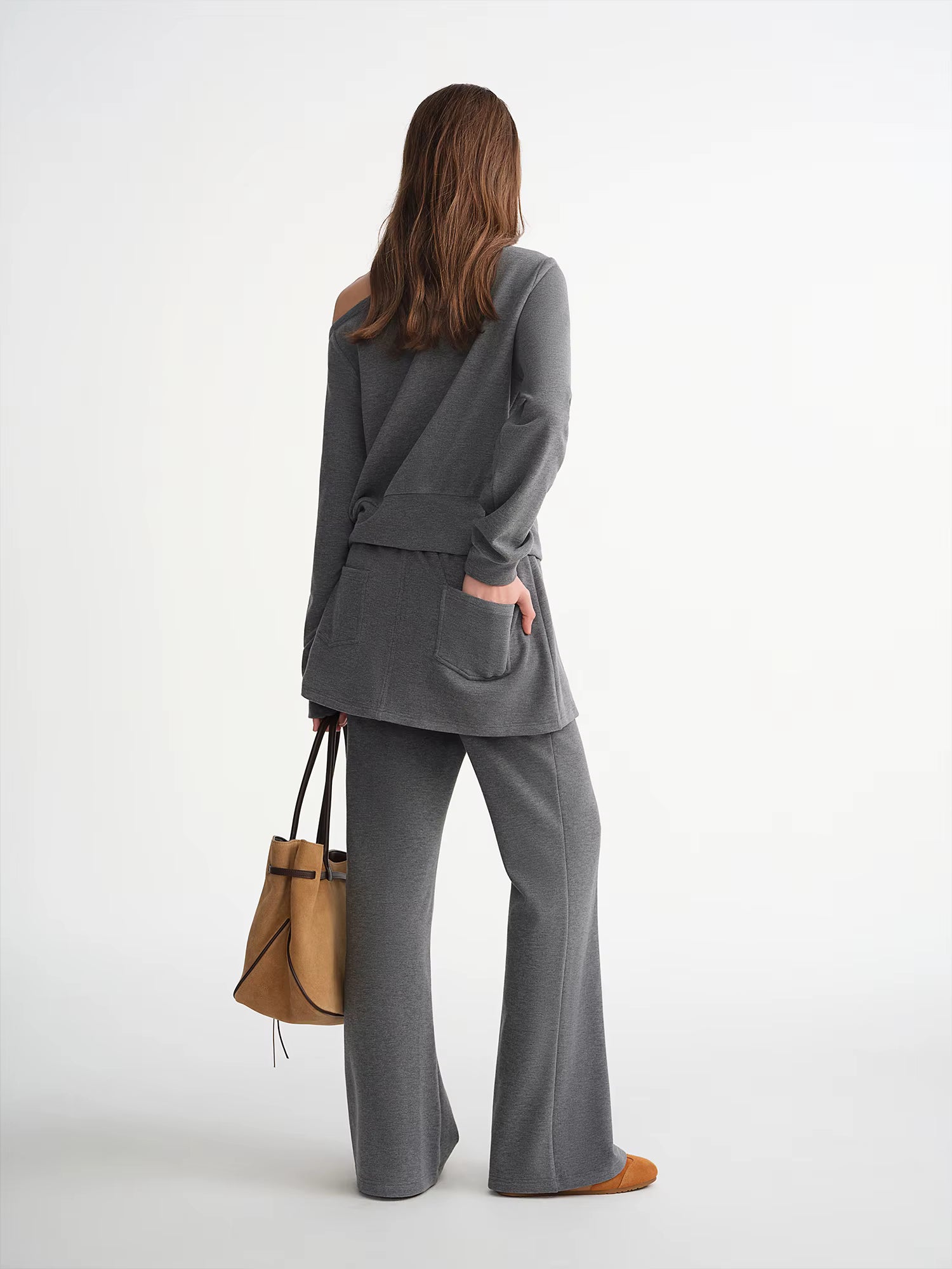 Plus Size Women's Off-Shoulder Hoodie Two-Piece Fashion Set with Unique Design Fall Winter 2025 Style Fantasy Collection