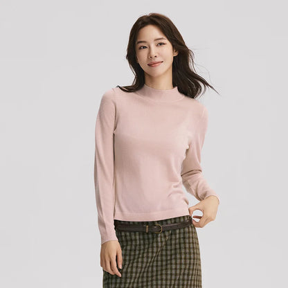 Semir Knitted Sweater Women Solid Color Woolen Sweater Versatile Slimming 2024 New Winter Basic Base Layer Pullover