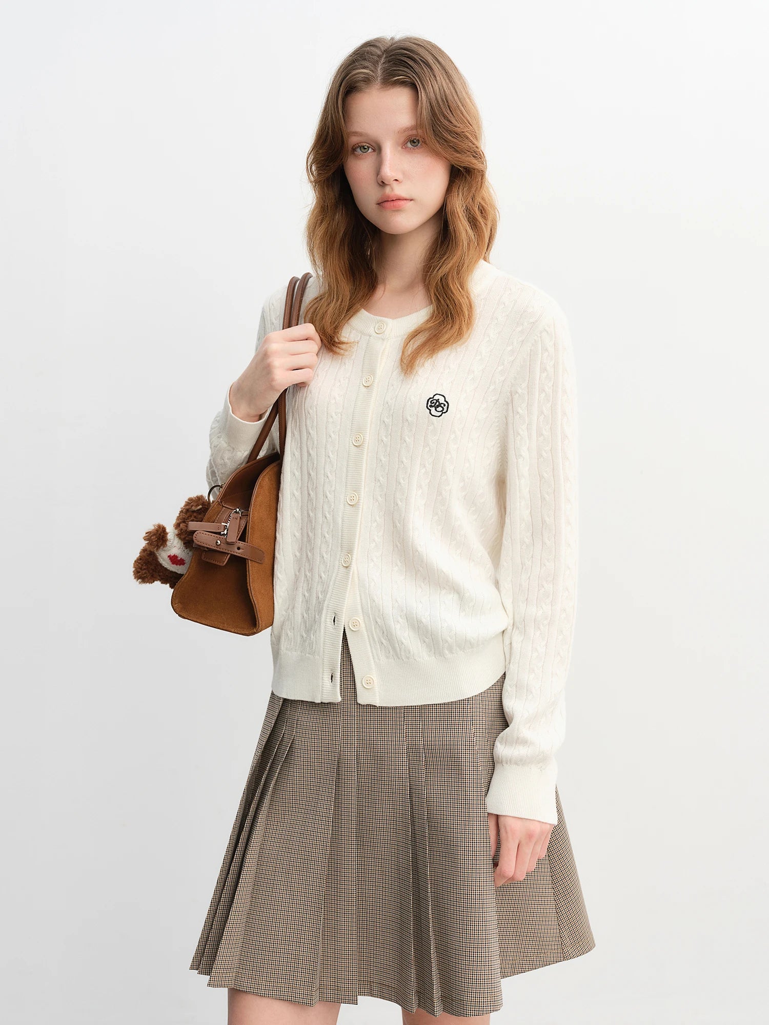DUSHU 2025 Women's Cable Knit Cardigan - Cloud Knit Multi-Color Boho Chic Lightweight Office Casual Fall Layering Staple