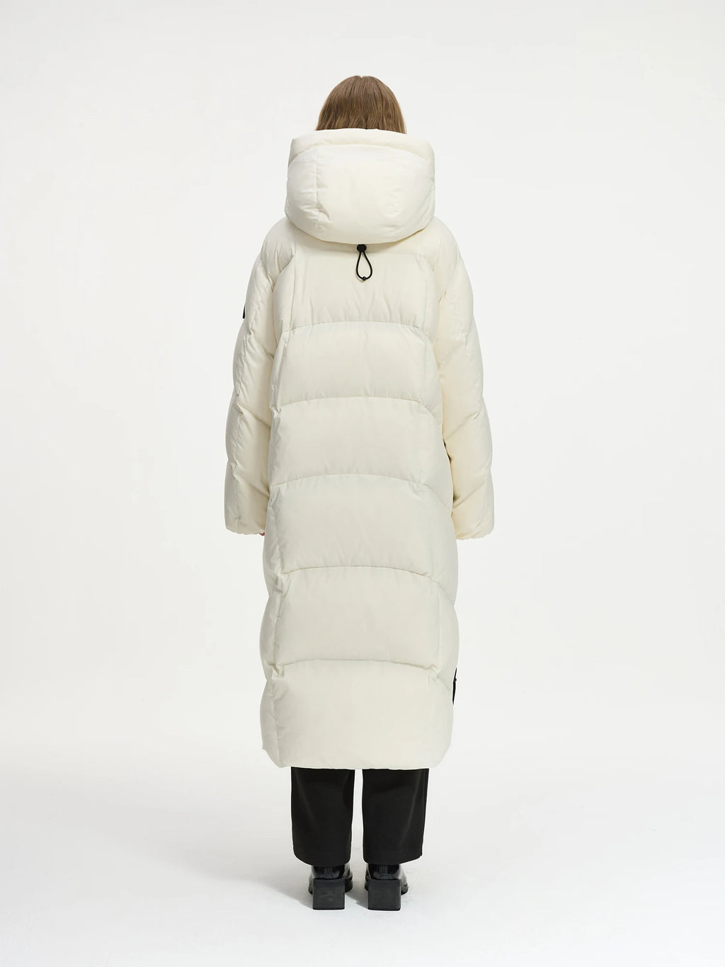 FSLE 254.1G Filling Amount Long Hooded Down Jacket For Women Winter 2024 New Design Warm White Duck Down Chic Coat 24FS14012