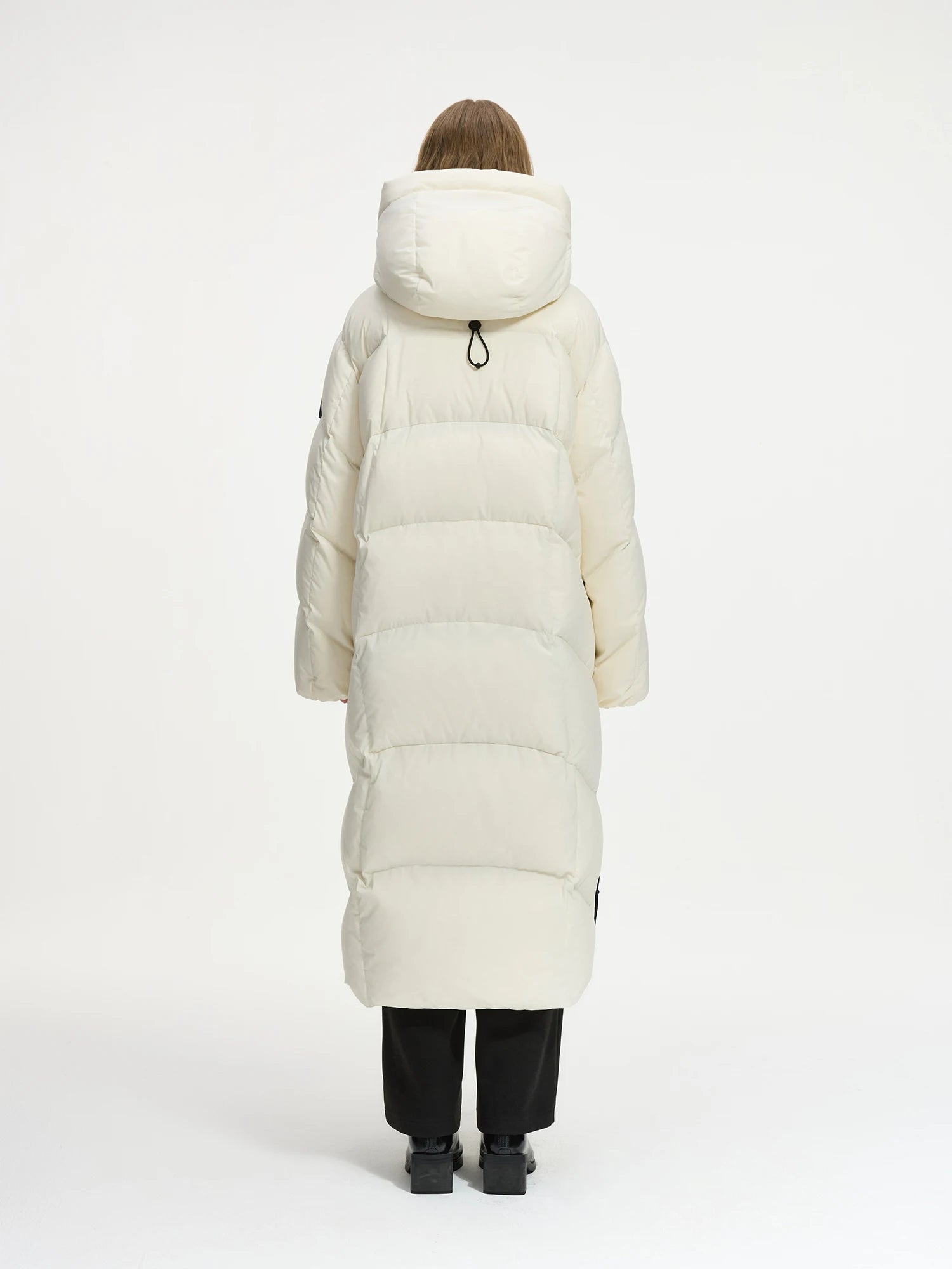 FSLE 254.1G Filling Amount Long Hooded Down Jacket For Women Winter 2024 New Design Warm White Duck Down Chic Coat 24FS14012