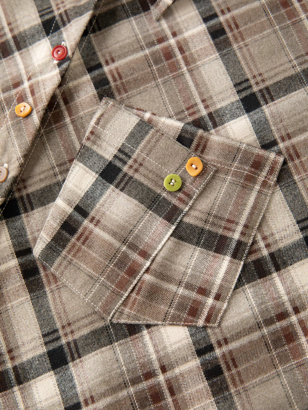 Retro Plaid Design Shirt Women 2025 Winter New Color Button Lapel Top