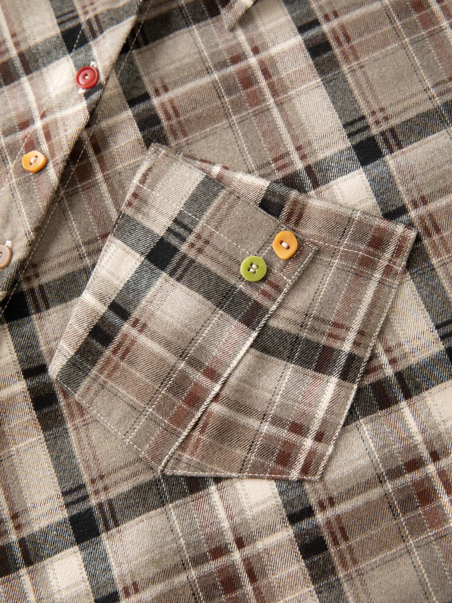 Retro Plaid Design Shirt Women 2025 Winter New Color Button Lapel Top