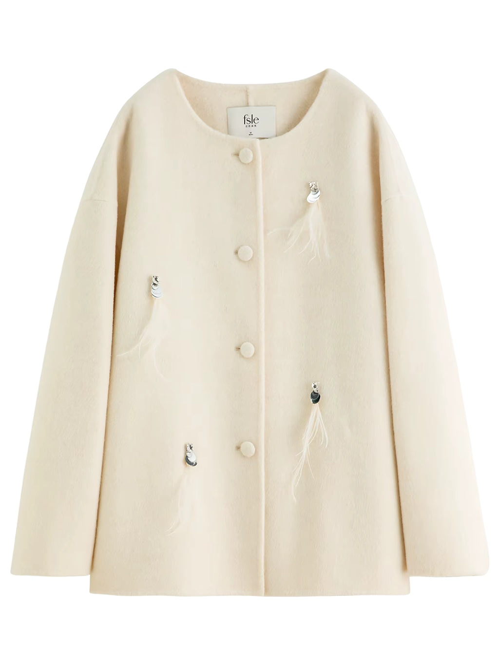 Elegant Temperament Round Neck Short Woolen Coat 2025 Winter New Solid Loose Commuter Jacket