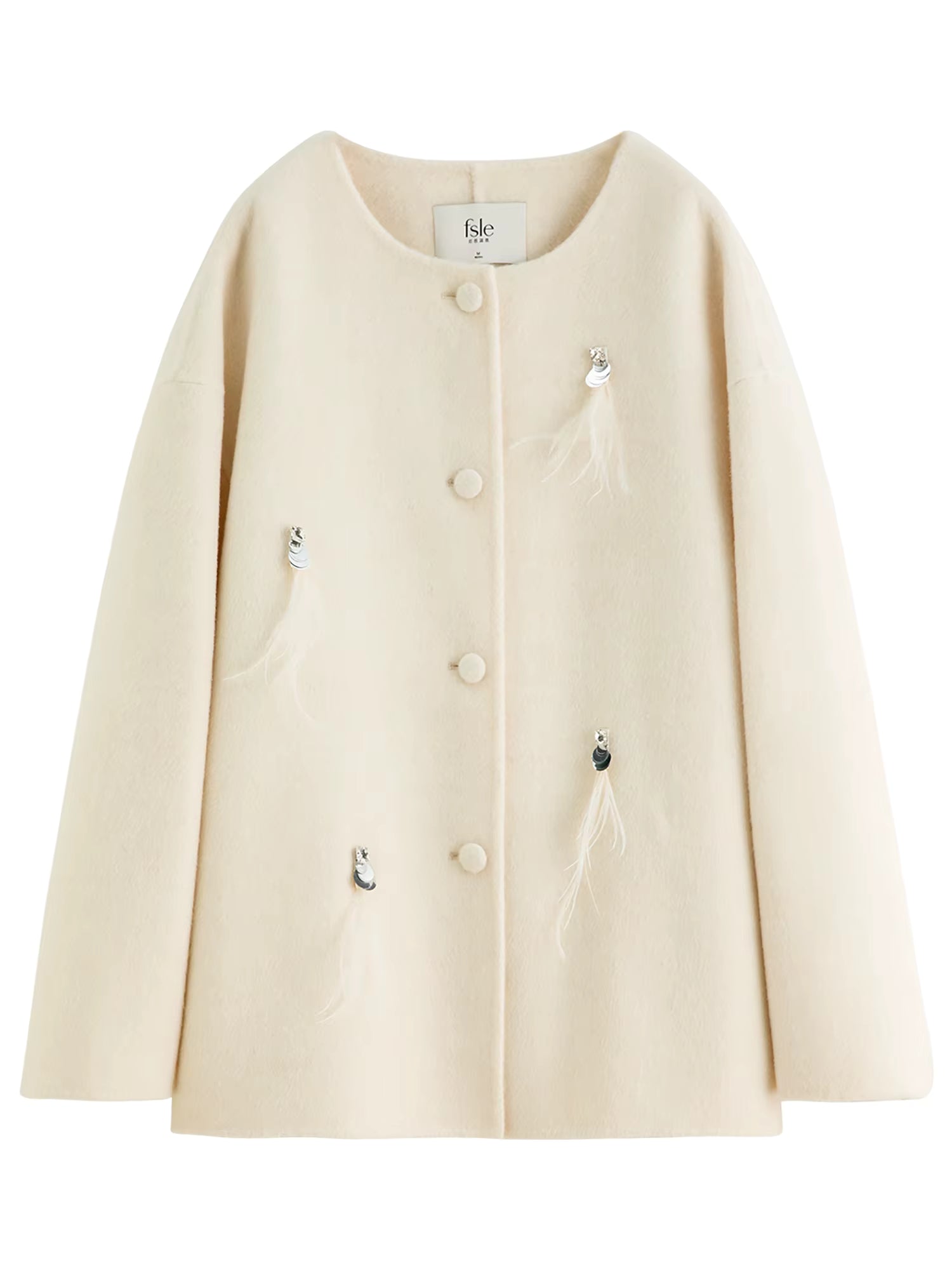 Elegant Temperament Round Neck Short Woolen Coat 2025 Winter New Solid Loose Commuter Jacket
