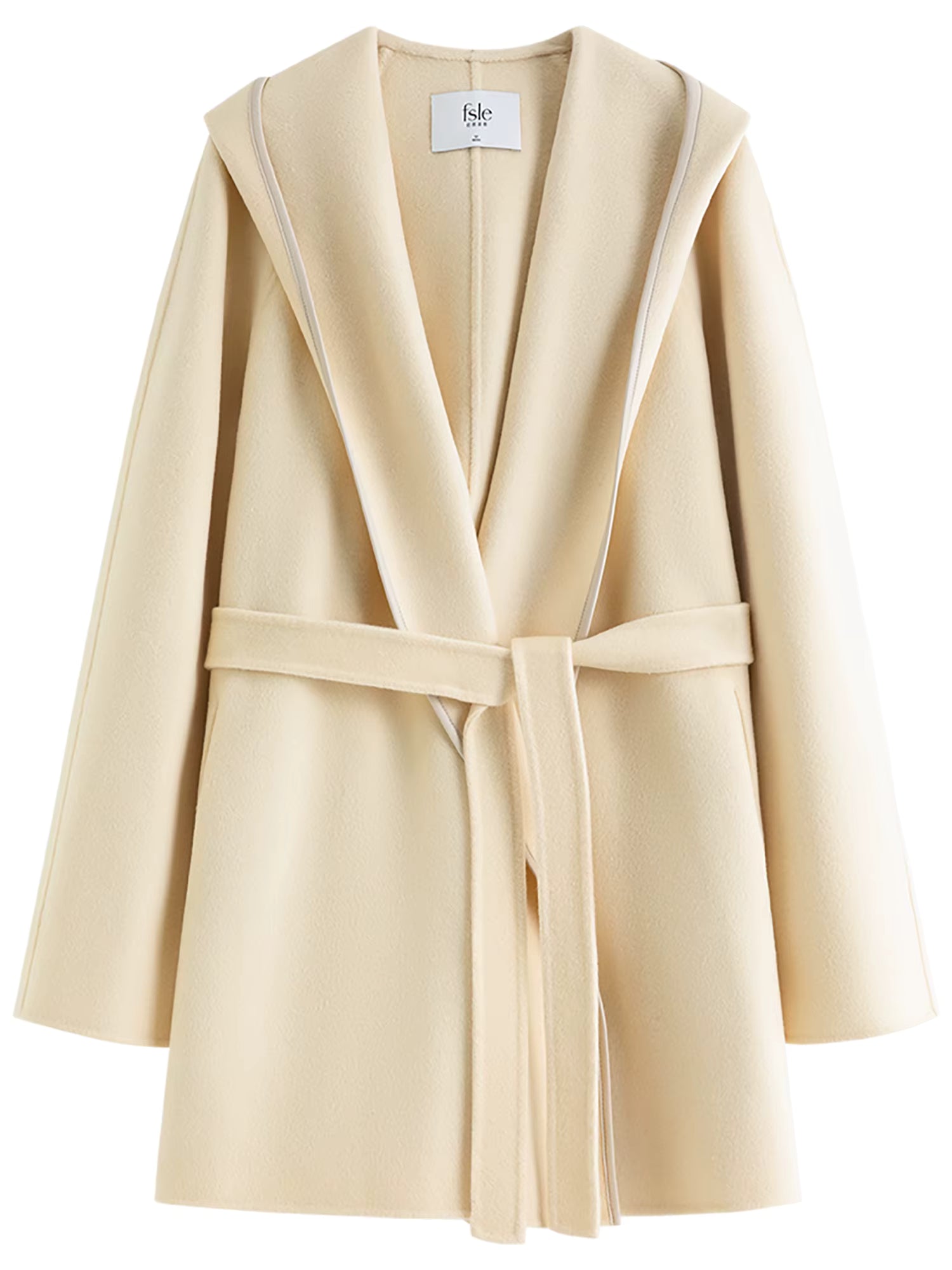 Laid Back Oversized Hooded Design Double-Faced Wool Bathrobe Coat Winter 2025 New Soft Versatile Everyday Wear for Women