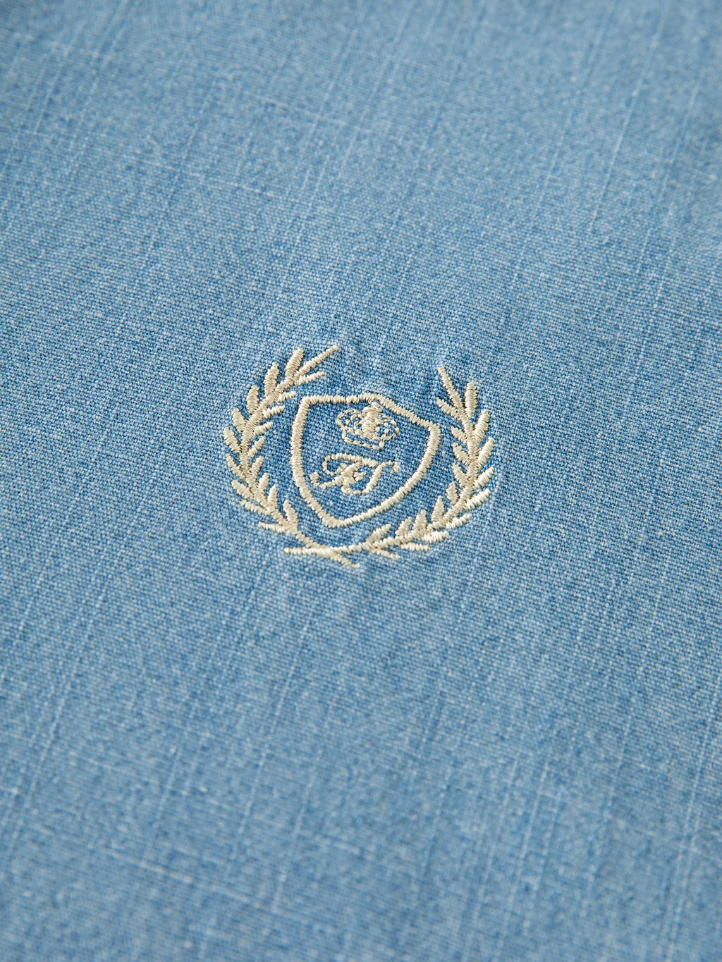 FSLE Women Long Sleeve Denim Blouse Embroidery Female Drop Sleeve Casual Cotton Shirts Light Denim Blue Shirt Top 24FS14486