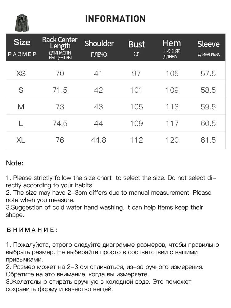 FSLE Blue Grey Temperament Plaid Suit Sets Notched Collar Double Placket Design Stright Blazers Long Pleated A-LINE Women Skirts