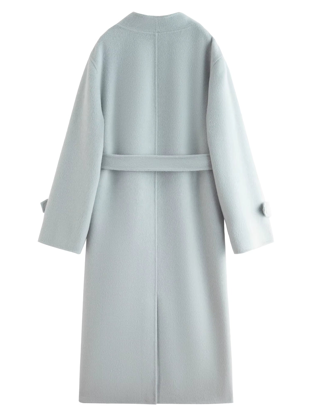 Winter 2025 Women's One Button Wool Blend Coat - Minimalist Korean Inspired Double Faced Texture for Casual Elegance