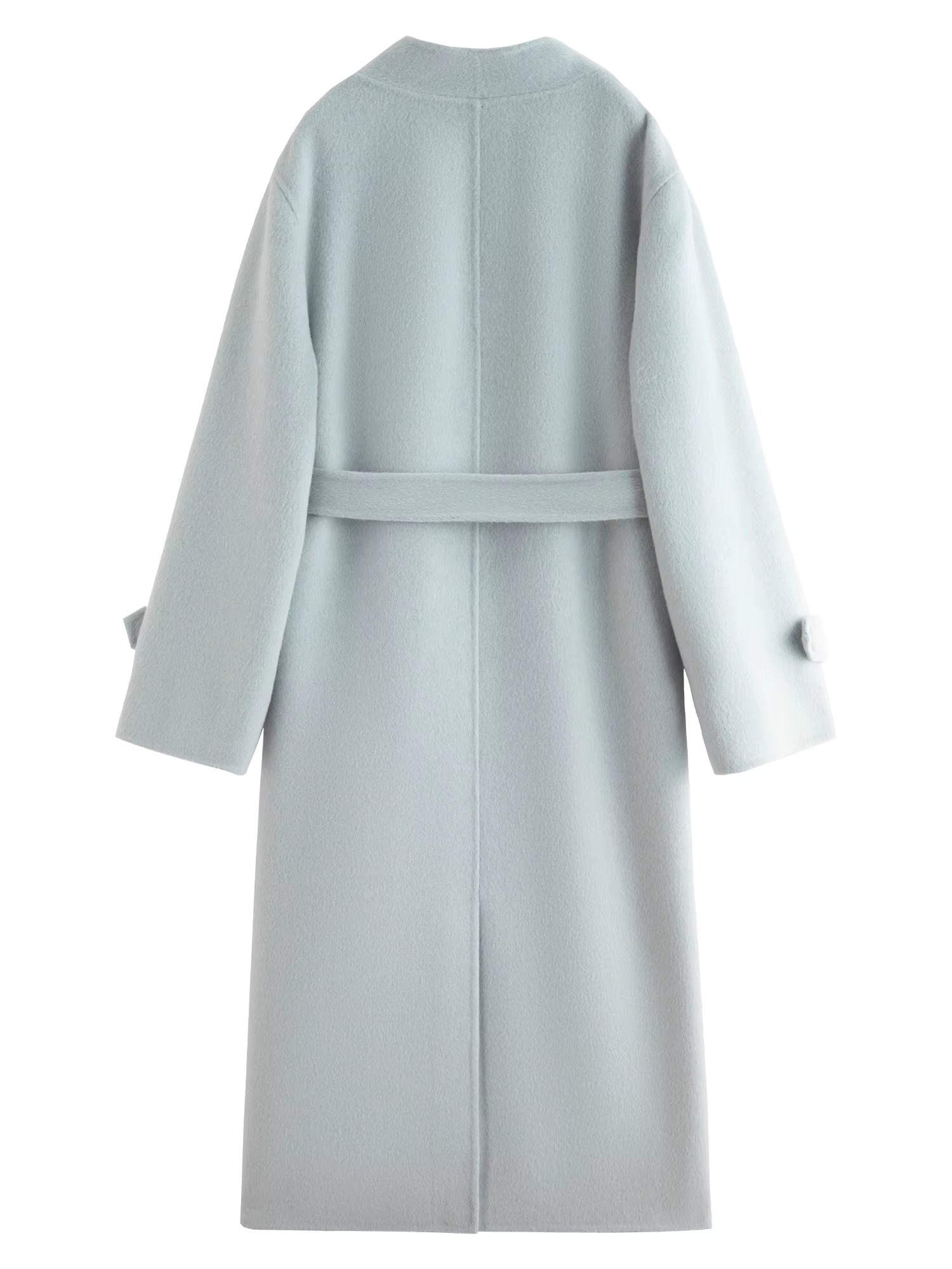 Winter 2025 Women's One Button Wool Blend Coat - Minimalist Korean Inspired Double Faced Texture for Casual Elegance