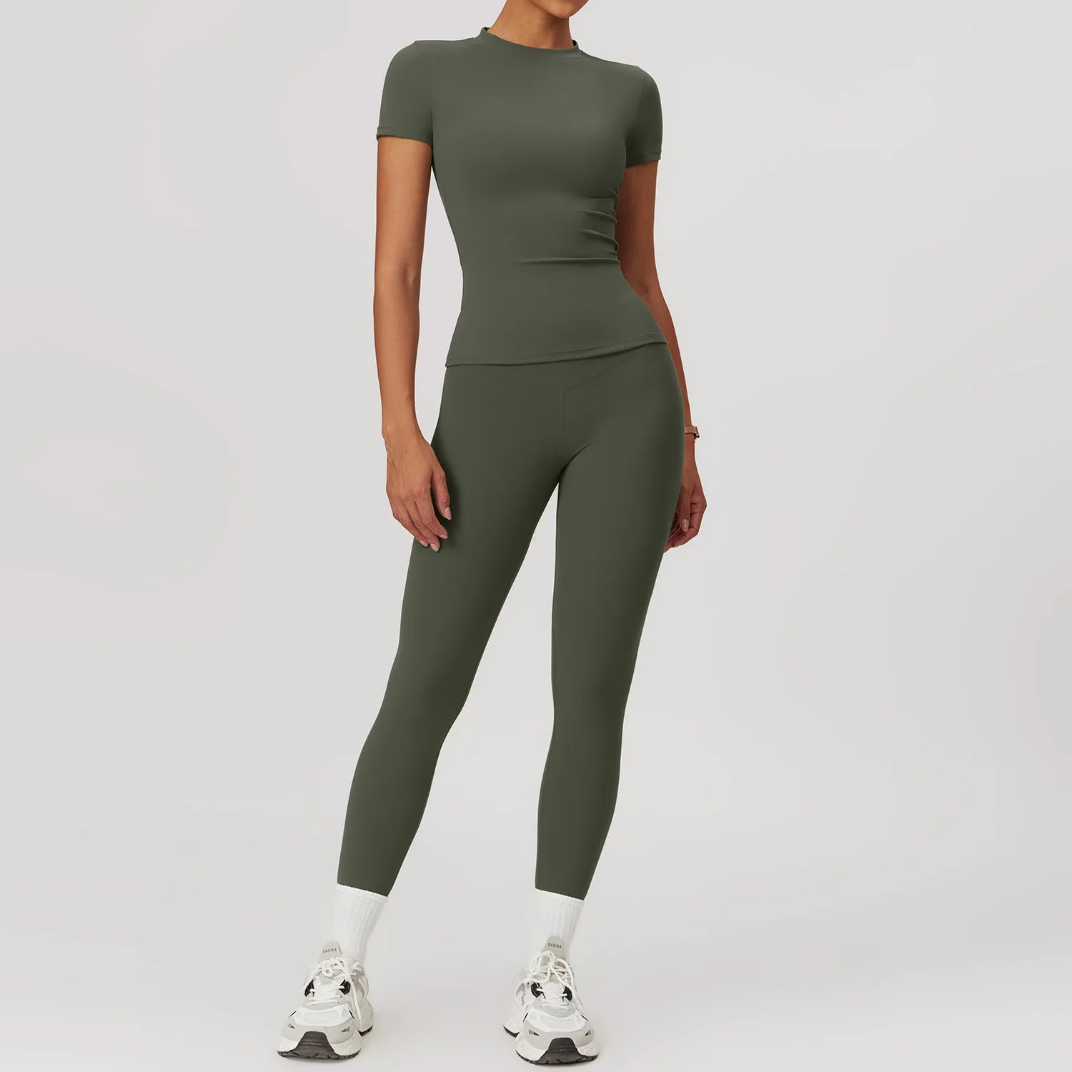2PCS Yoga Sets Sport Fitness Vest High Waist Hip-Liftting Trousers Yoga Short Skirt Suits Workout Clothes Gym Leggings Set