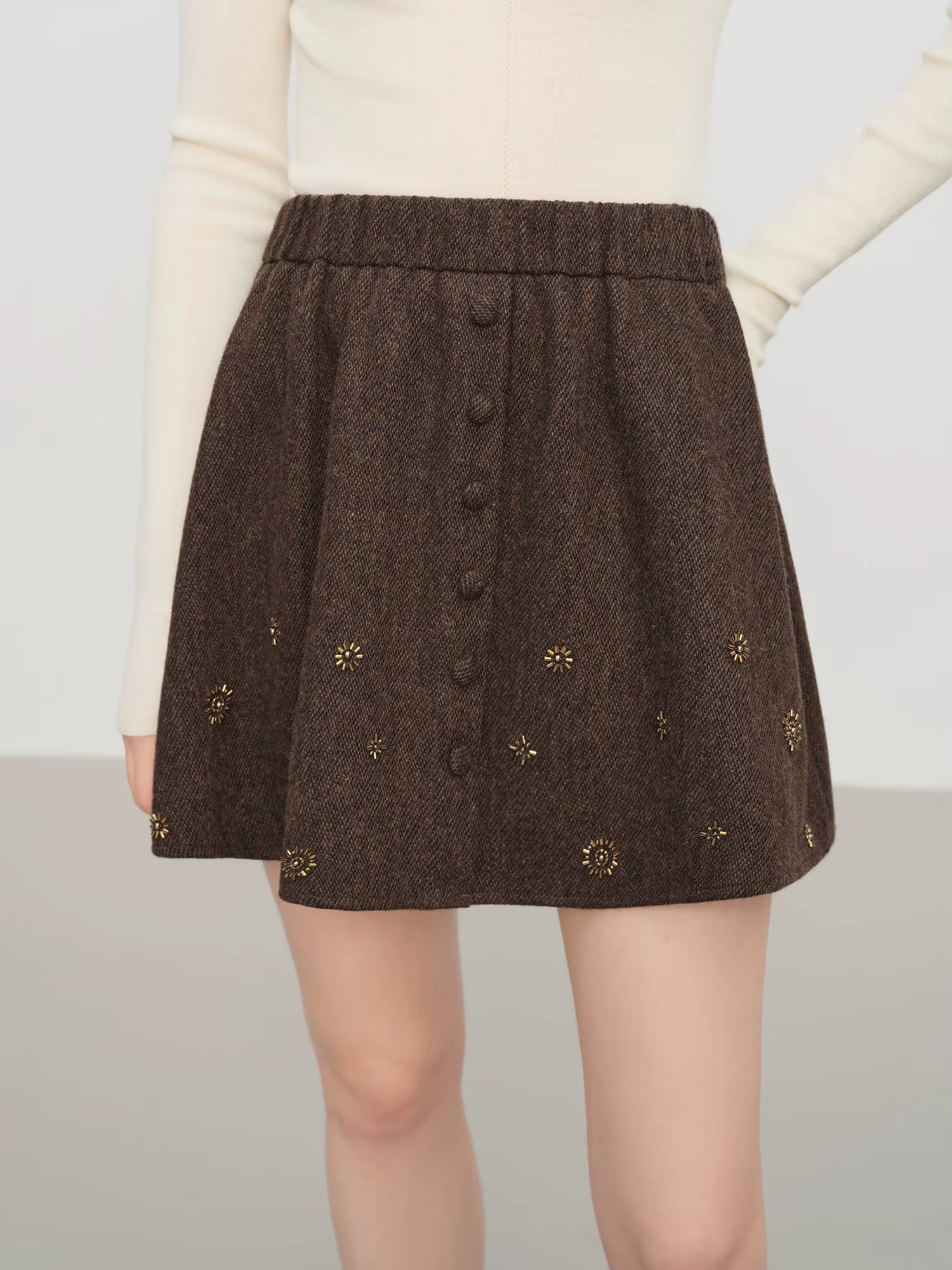 【Premium Series】Wool Embroidery Patchwork Tweed Coat Women 2025 Winter New Jacket Turn Down Collar