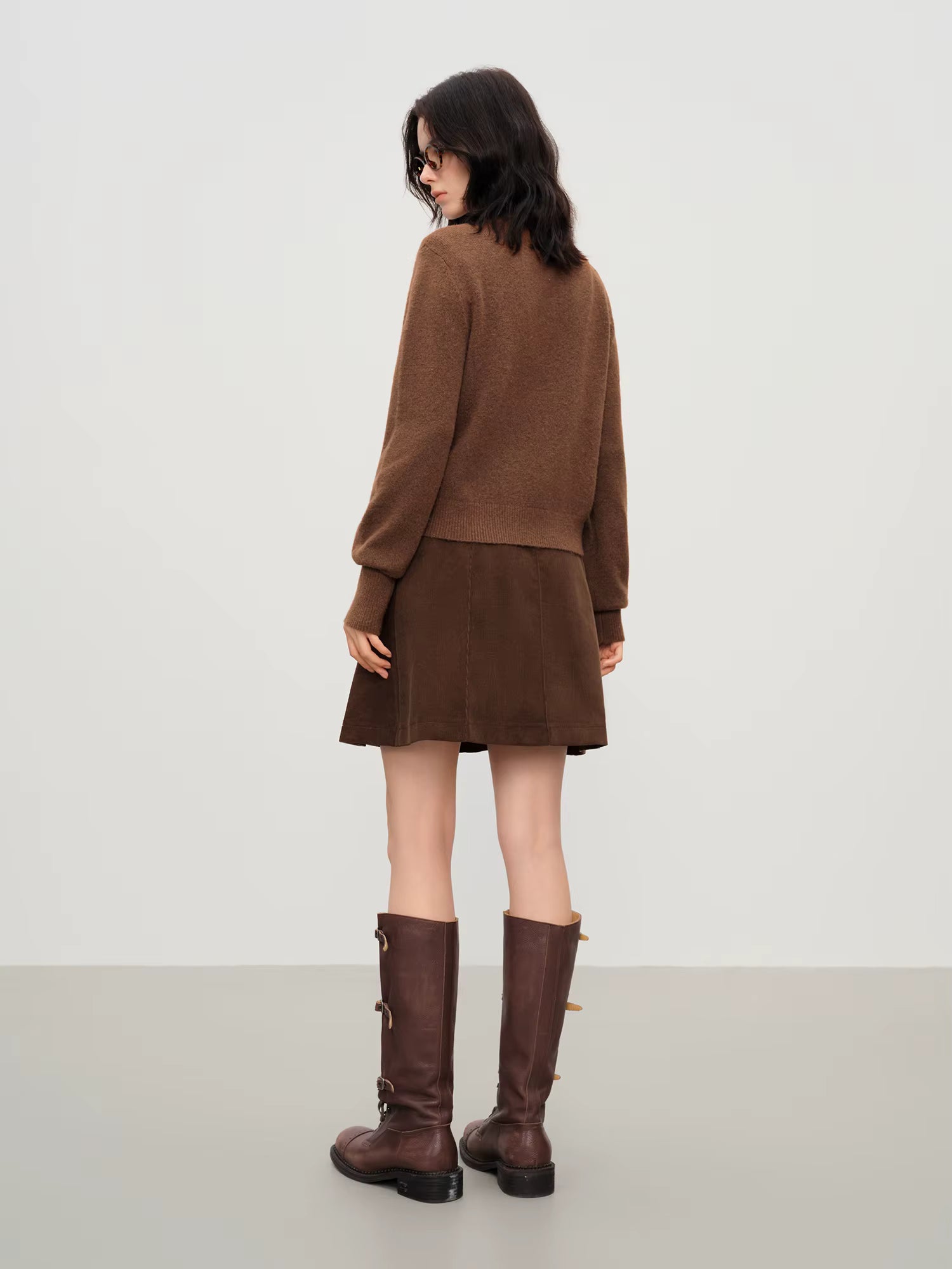 Autumn French Retro Round Neck Wool Blend Knit Cardigan Women 2025 Winter New Arrival Versatile Open Front Coatigan Chic