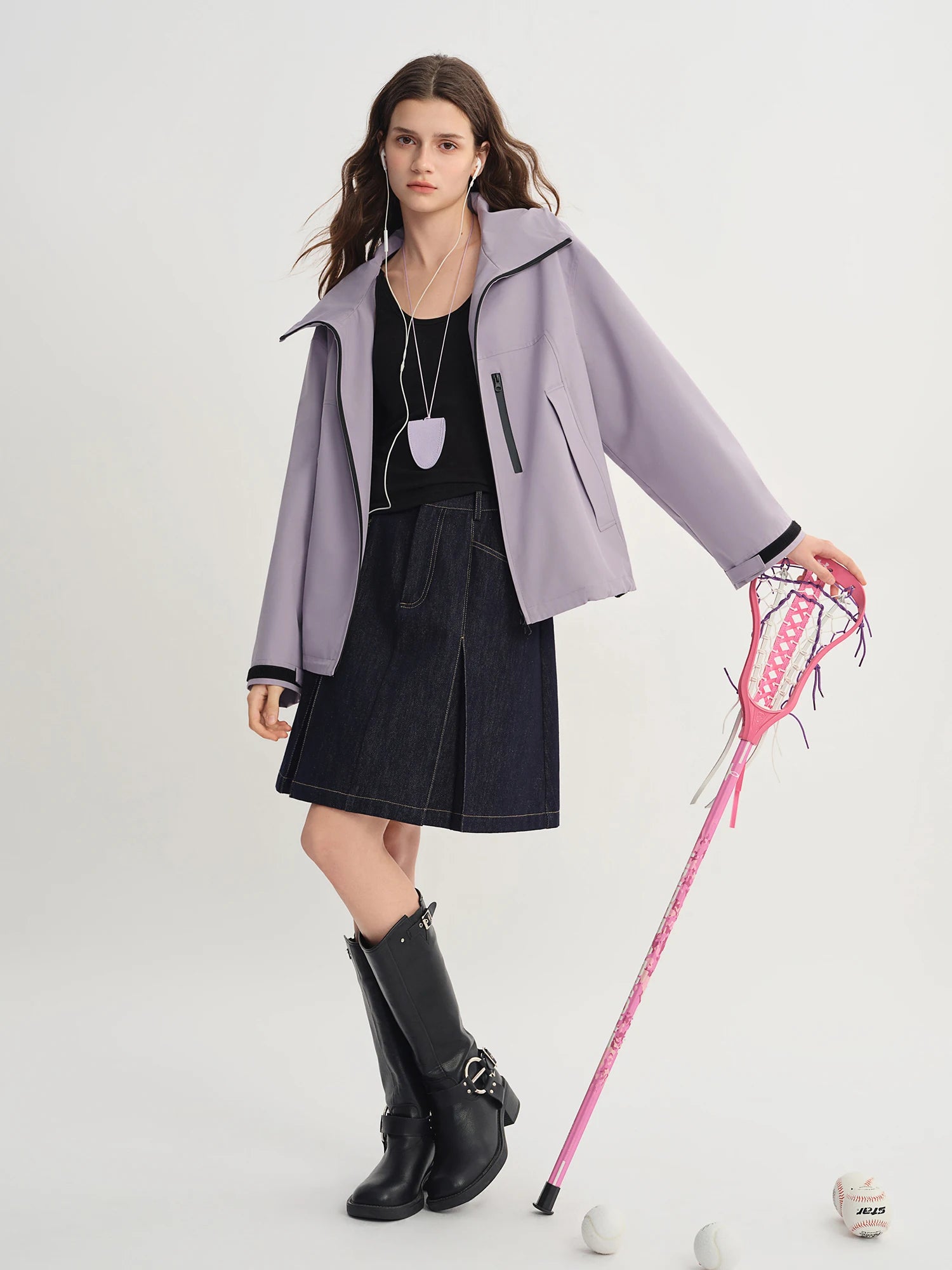 Plus Size Women Outdoor Roaming Triple Protection Windproof Short Jacket Stand-Up Collar Hood Autumn 2025 New Arrival