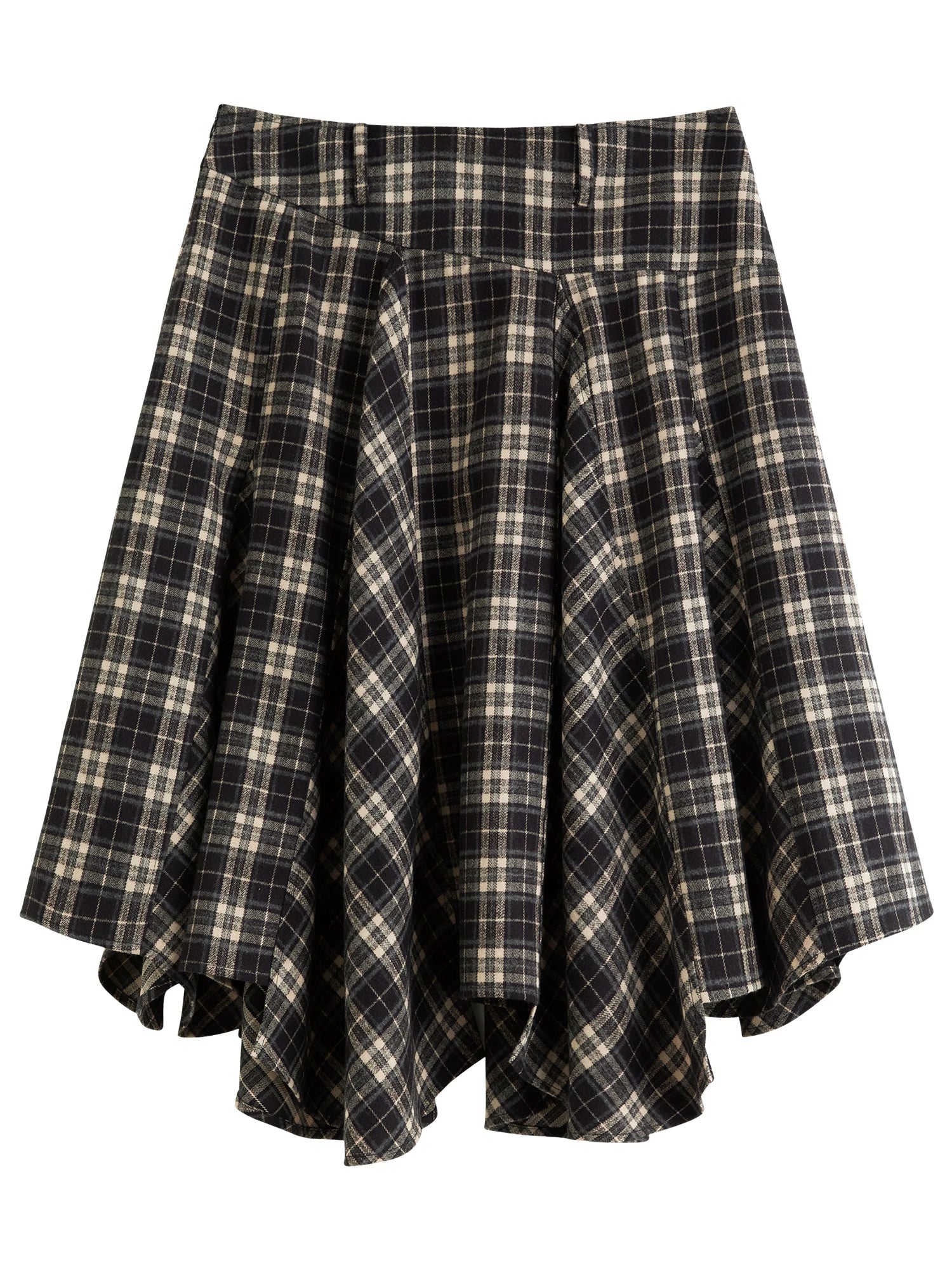 Irregular A-line Skirt 2025 Winter Skirt Women Vintage American Style Plaid Streetwear Leisure Mid-length Y2k
