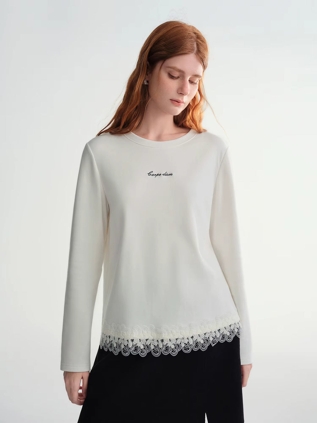 Letter Embroidery T-Shirt Women 2025 Autumn Winter Vintage American Style Long Sleeve Top Casual Streetwear Basic Tee