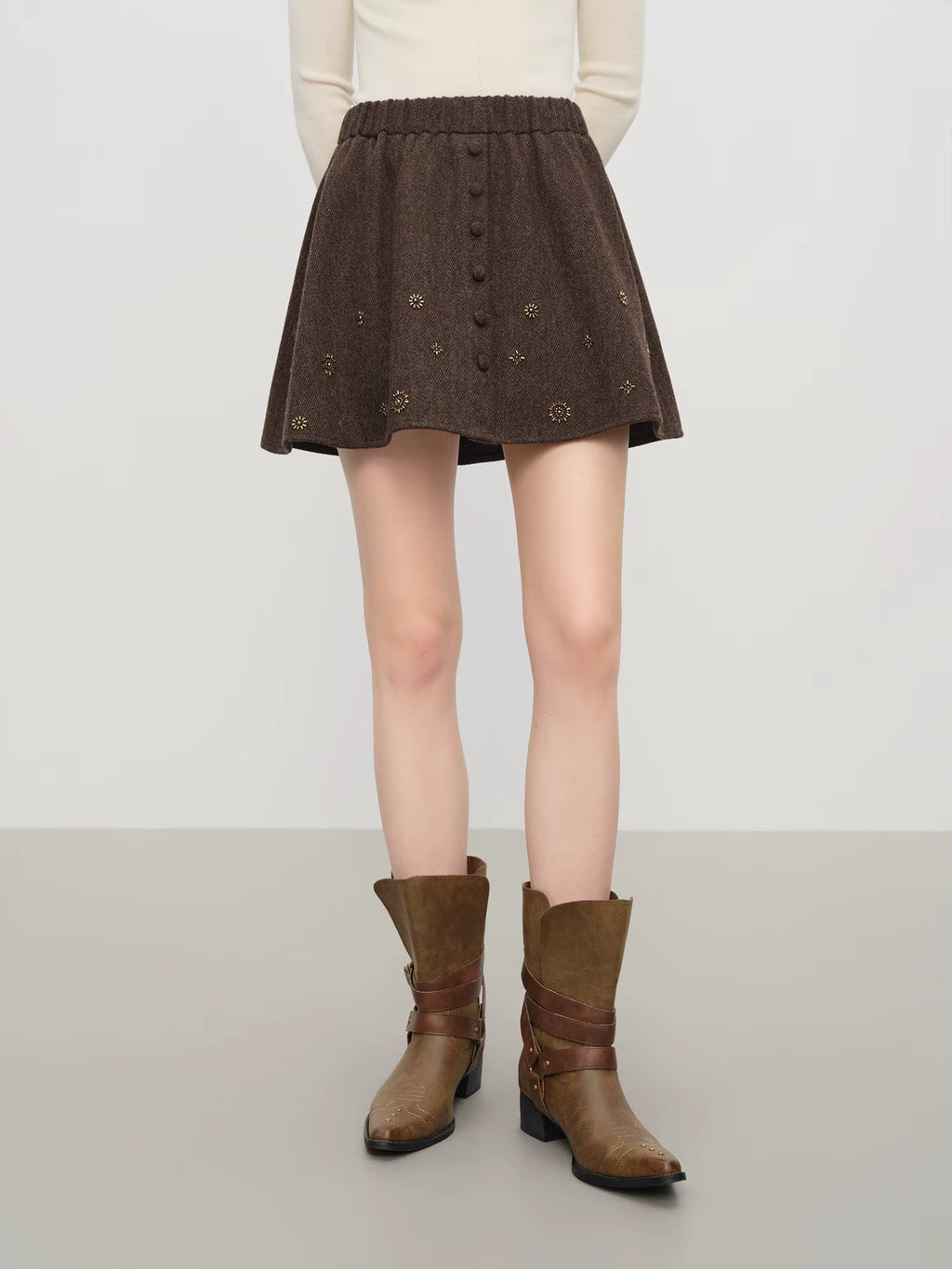【Premium Series】Wool Embroidery Patchwork Tweed Coat Women 2025 Winter New Jacket Turn Down Collar