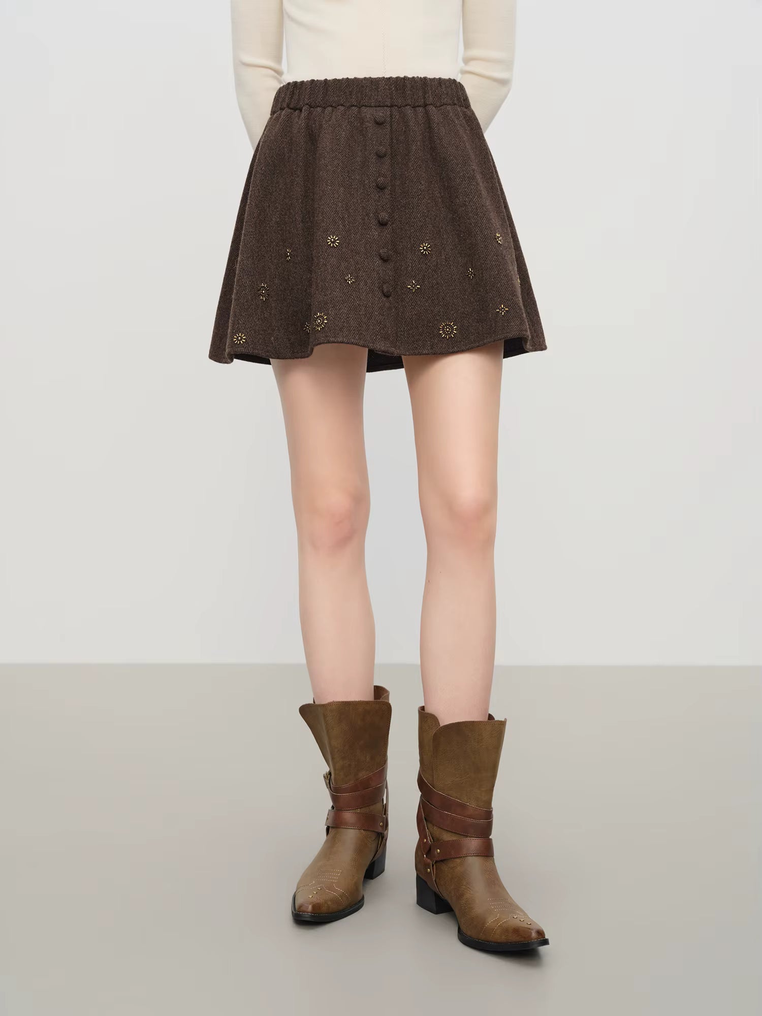 【Premium Series】Wool Embroidery Patchwork Tweed Coat Women 2025 Winter New Jacket Turn Down Collar