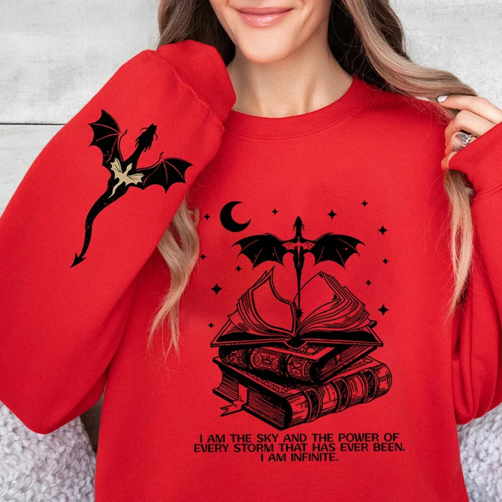 New Basgiath War College Double-side Sweatshirt Fourth Wing Sweater Fly Bookish Shirts Unisex Long Sleeve Sweatshirts