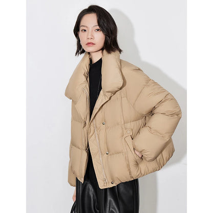 TOYOUTH Women Down Jacket 2024 Autumn Winter New 90% White Duck Down Stand up Collar Warm Coat