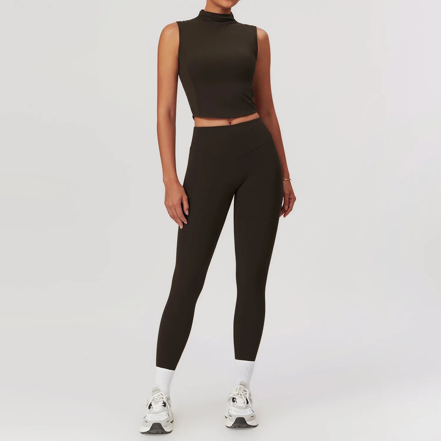 2PCS Yoga Sets Sport Fitness Vest High Waist Hip-Liftting Trousers Yoga Short Skirt Suits Workout Clothes Gym Leggings Set