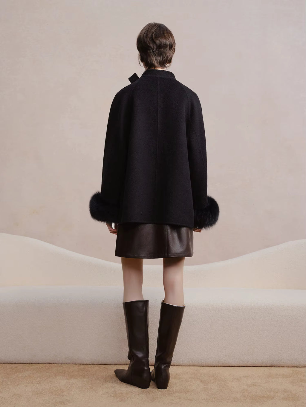 Winter 2025 Women's Double Faced Short Coat - Luxury Wool Blend Premium Tweed Jacket Casual Elegance for Daily Outwear