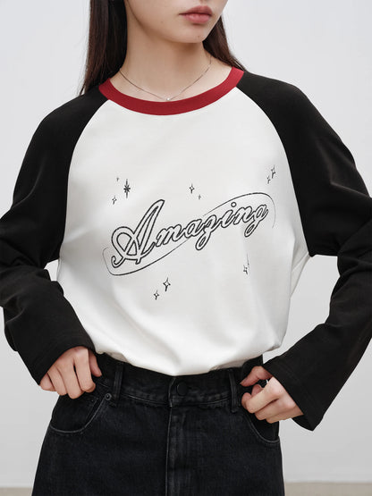 ZIQIAO Women Long SleeveT-Shirts Lightvelvet Liner Female Winter Loose Pullover Tops Black White Contrasting Color Top 24ZQ94291