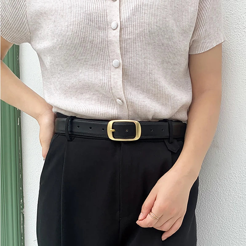 DINISITON Women Belt Fashion Jeans Belt  Alloy Pin Buckle Luxury High-Quality Design Trendy Accessories