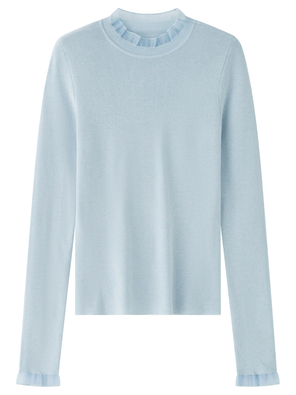 FSLE【3 Colors】Women Slim Pullover Sweaters Lace Patchwork Design Female Beige Winter Long Sleeve Women Sweater Top 24FS14088