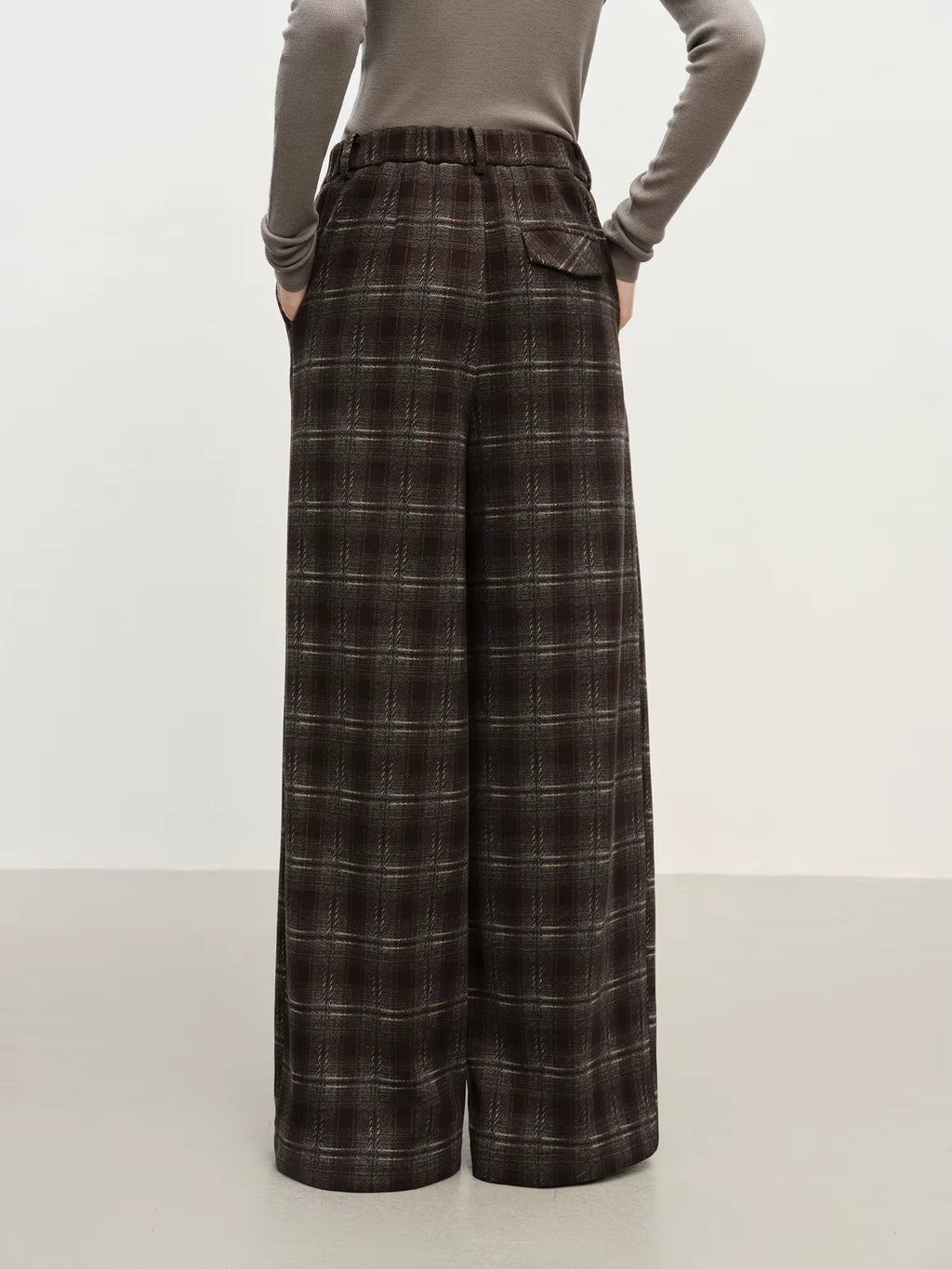 Retro Plaid Straight-Leg Casual Tros for Women Fall Winter 2025 New Arrival Petite-Friendly Casual Pants Commuting