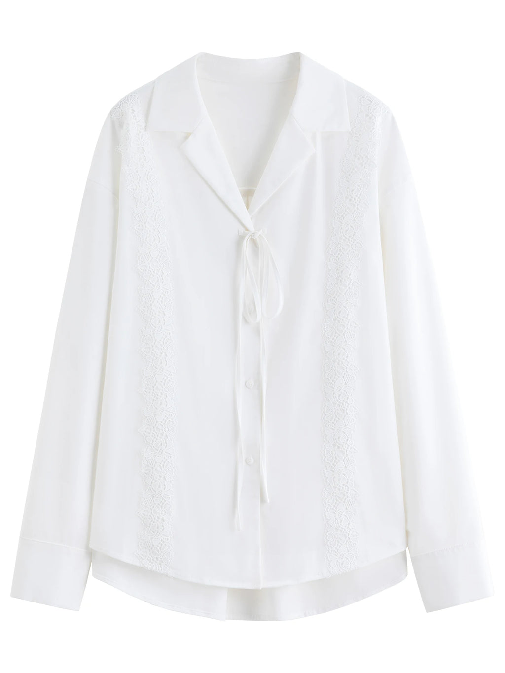 FSLE Minimalism 2025 New French Style Commuting Lace Shirt For Women 2025 Autumn New Arrival Strap Design Blouse Top