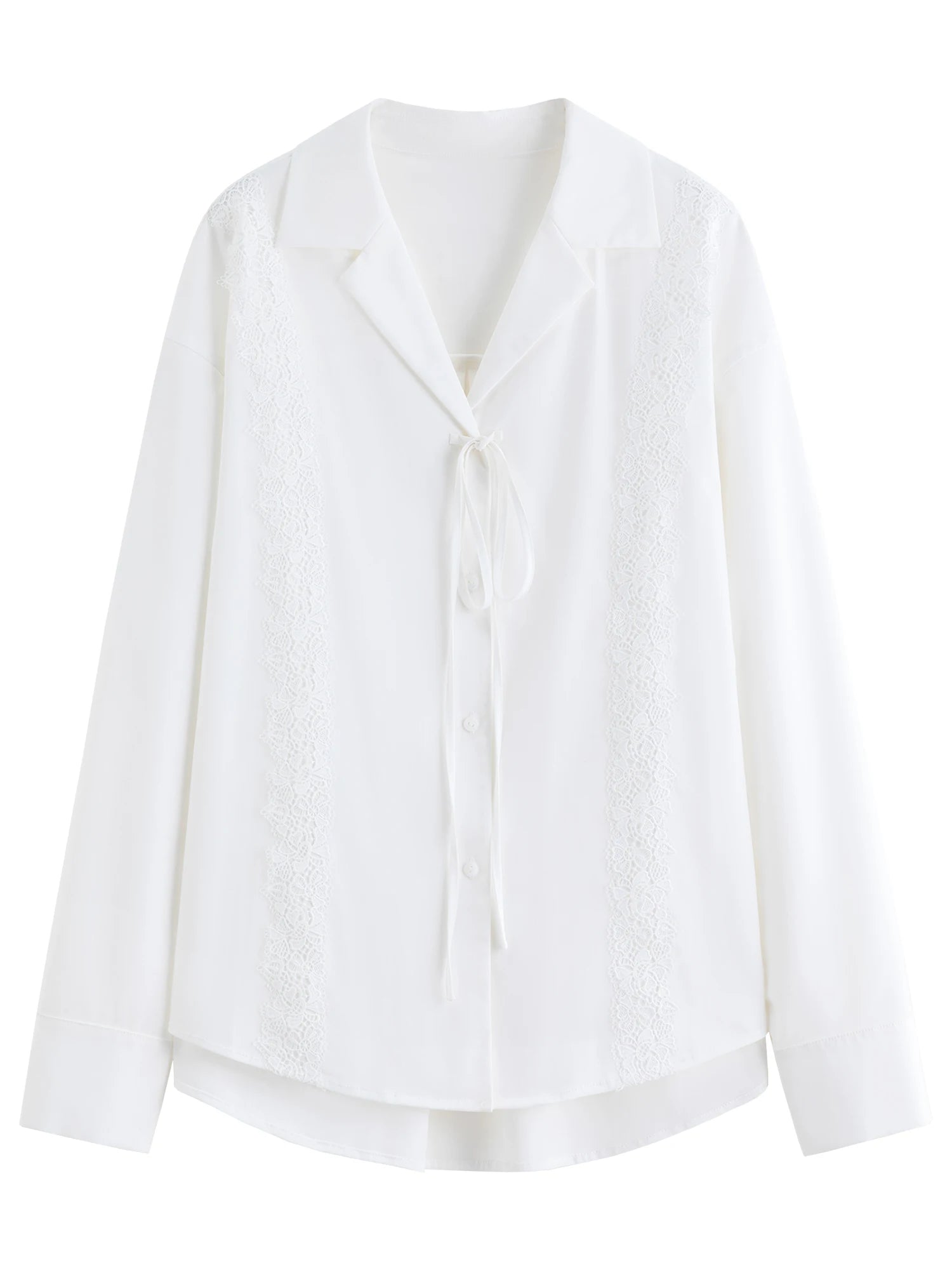 FSLE Minimalism 2025 New French Style Commuting Lace Shirt For Women 2025 Autumn New Arrival Strap Design Blouse Top