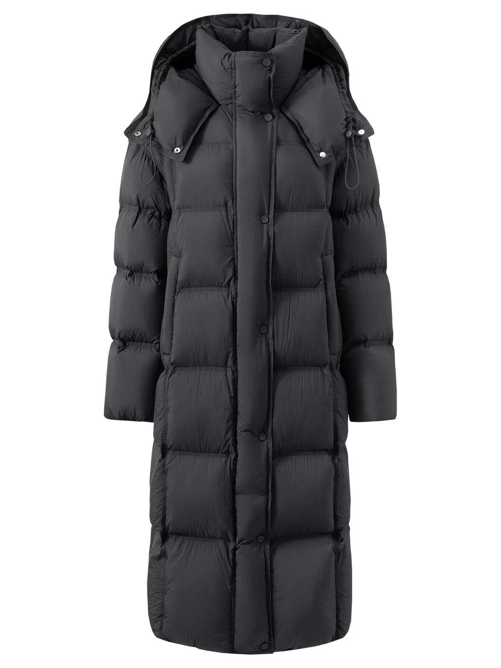 Winter New Women's Long Puffer Down Coat with Hood Two-Tone Color Block Thermal Insulated Jacket Heavy Warm Outerwear