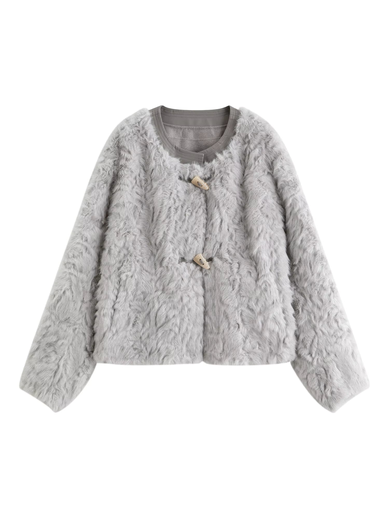 Premium Series】Faux Wool Embossed Suede Patchwork Short Jacket for Women 2025 Winter New Arrival College-Style Outerwear