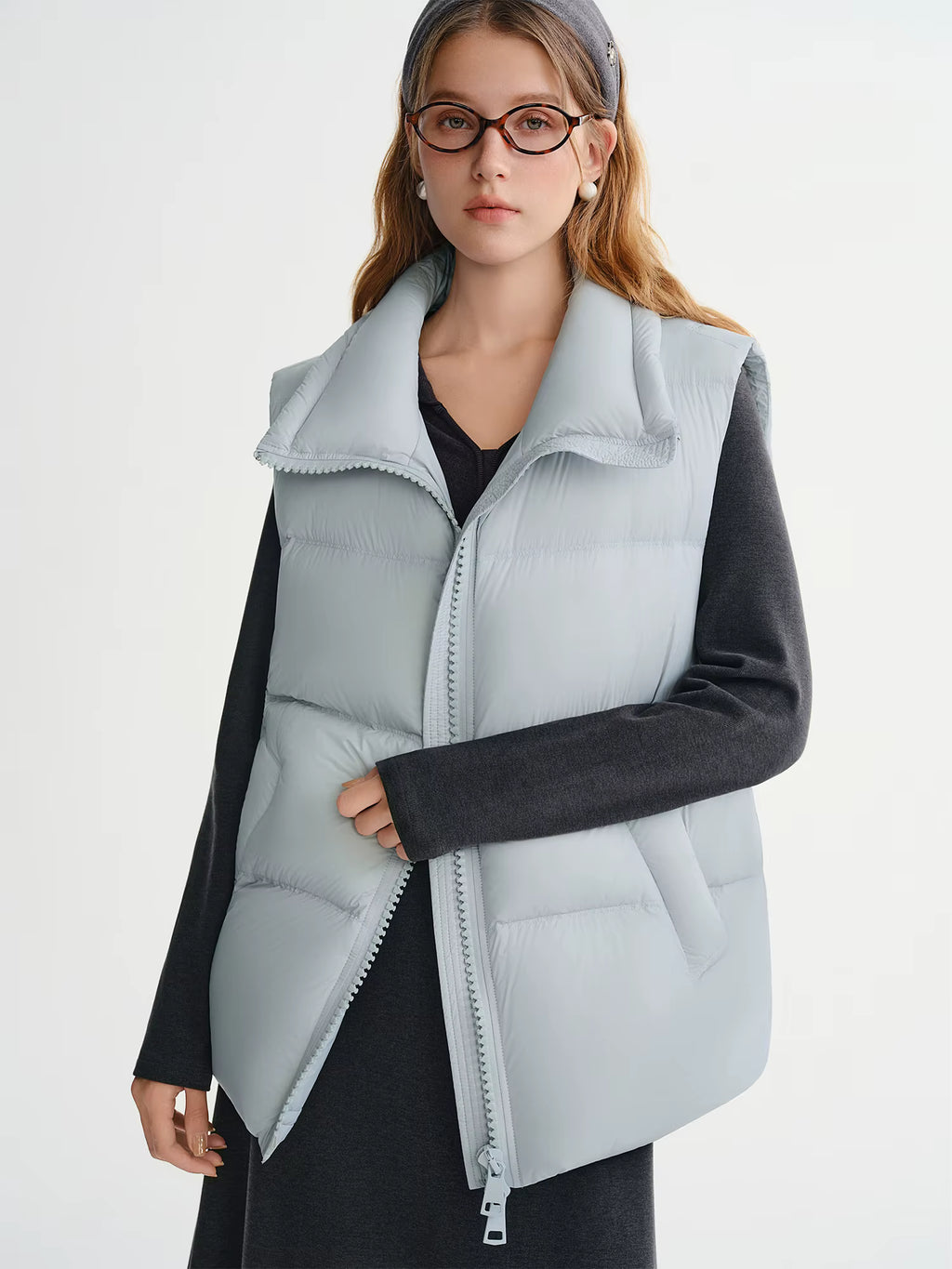 New Arrival Women Thermal Down Vest 2025 Winter Double Zip Lightweight Warm Sleeveless Jacket for Outdoor Travel Commuter