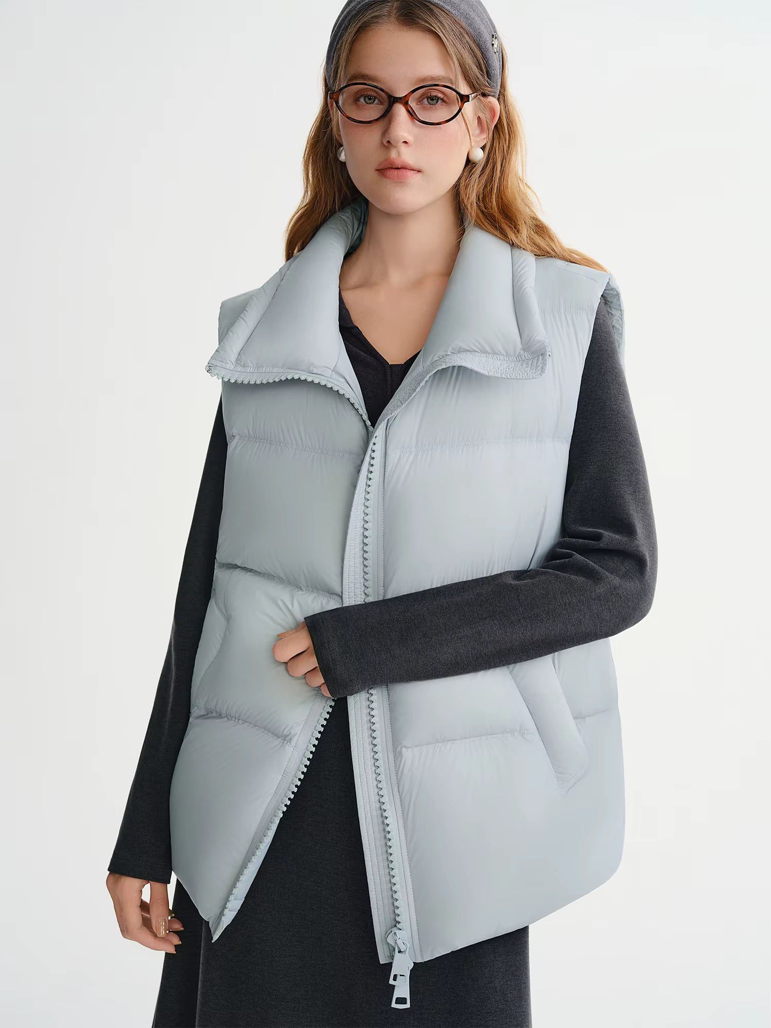 New Arrival Women Thermal Down Vest 2025 Winter Double Zip Lightweight Warm Sleeveless Jacket for Outdoor Travel Commuter