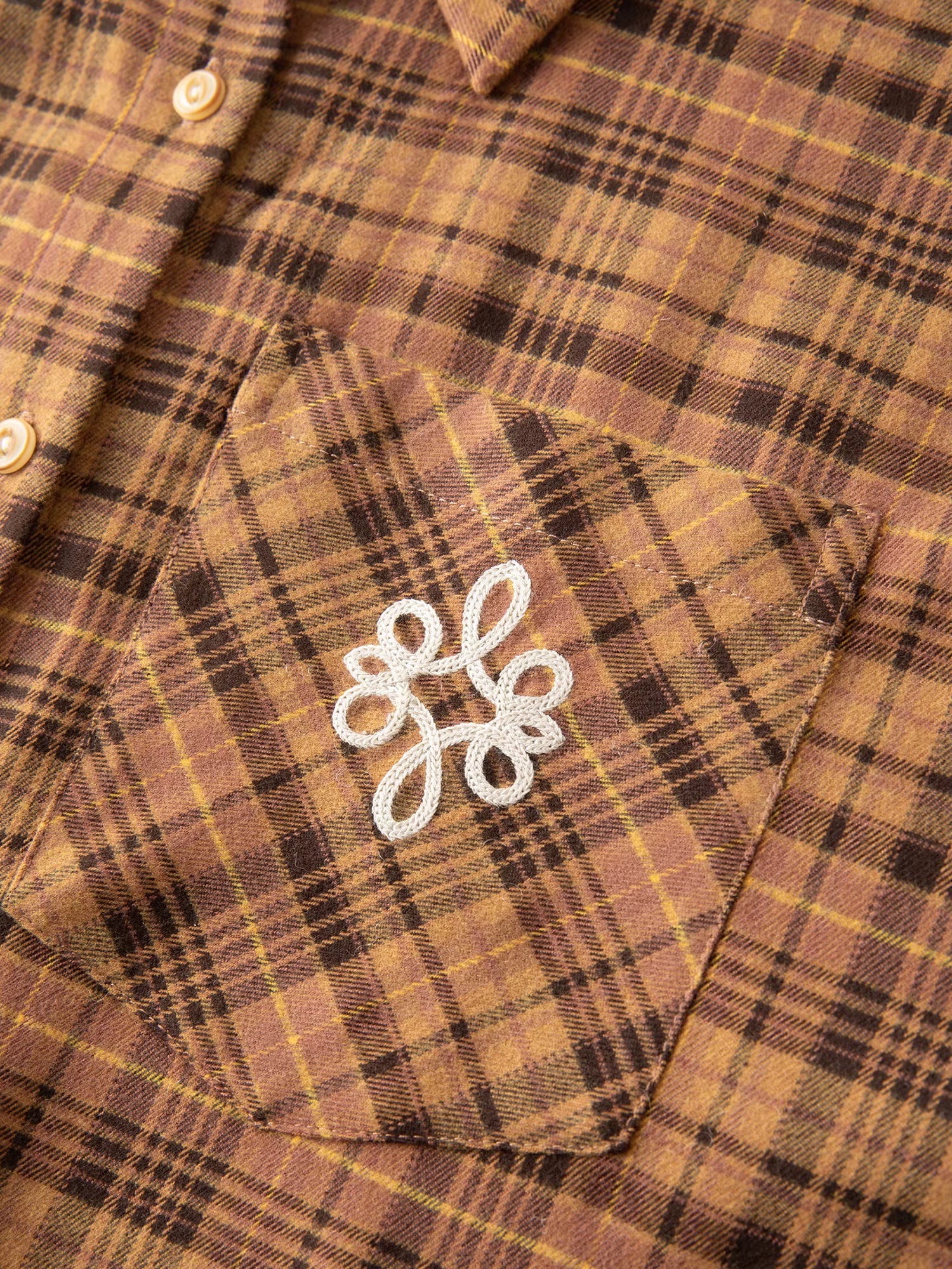 Brushed Plaid Shirt Women's Winter 2025 New Long Sleeve Plaid Retro Embroidery Shirt Classic Leisure Loose Tops