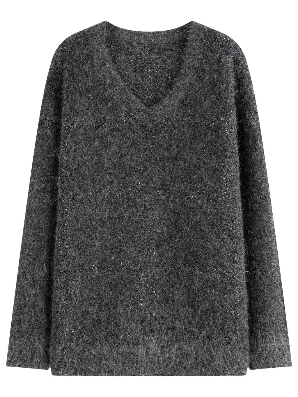 【Premium Series】Temperament Lazy Style V-neck Sweater Women 2025 Winter New Mohair Top Solid Simple Ins Soft Warm