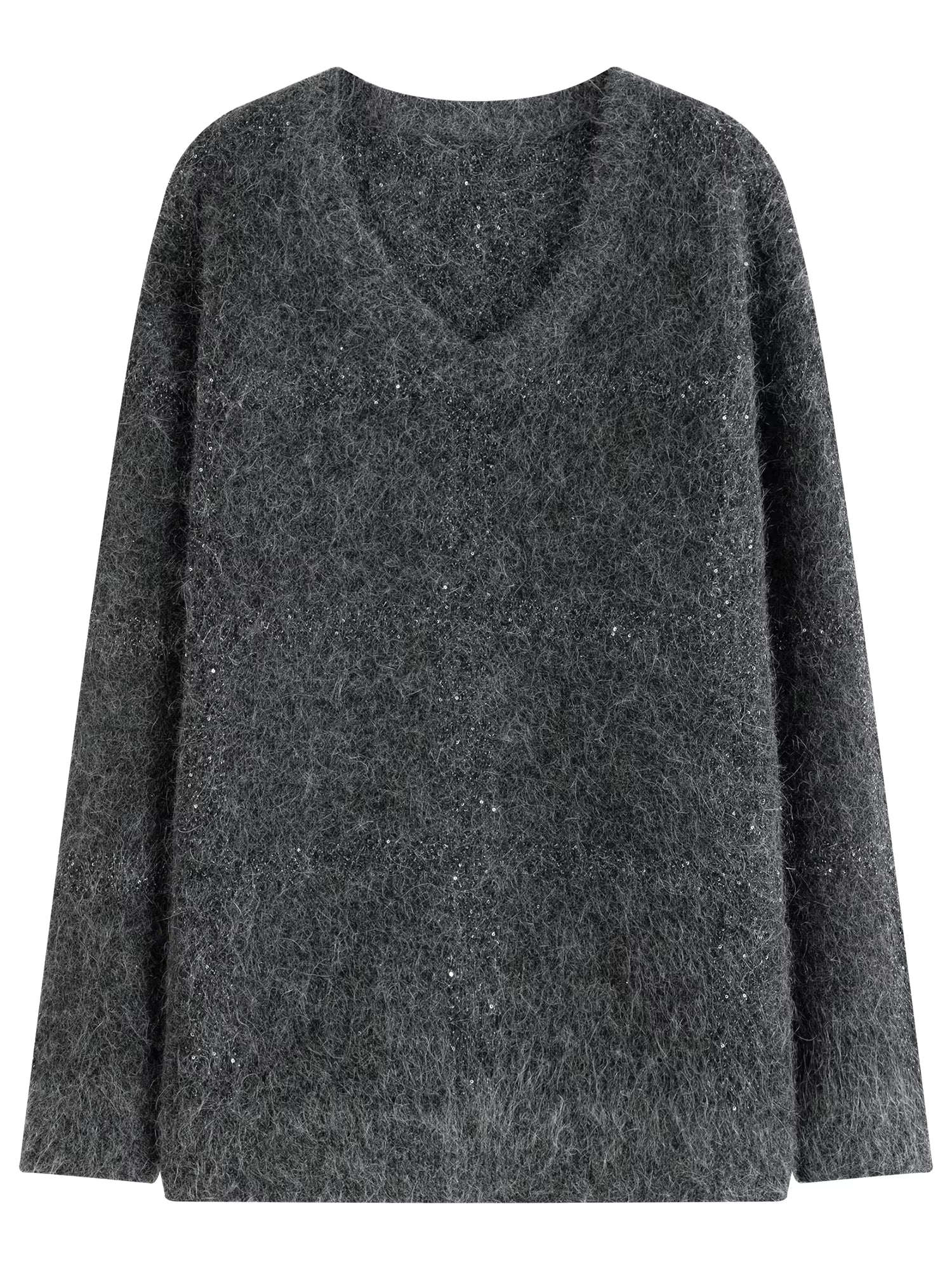 【Premium Series】Temperament Lazy Style V-neck Sweater Women 2025 Winter New Mohair Top Solid Simple Ins Soft Warm