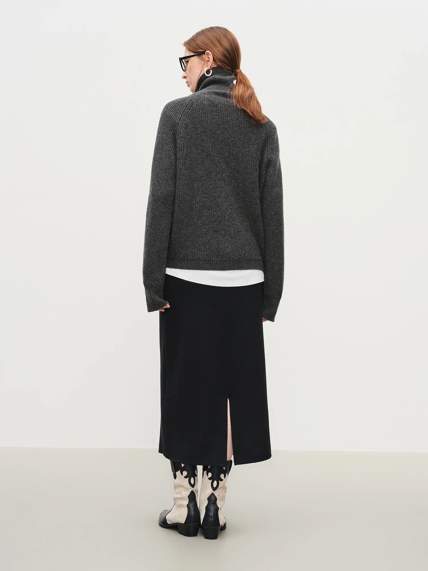 FSLE Women Relaxed Fit Oversized Wool Blend Knit Cardigan Coat Fall Winter 2025 New Style Zipper Front Outerwear Top for Casual