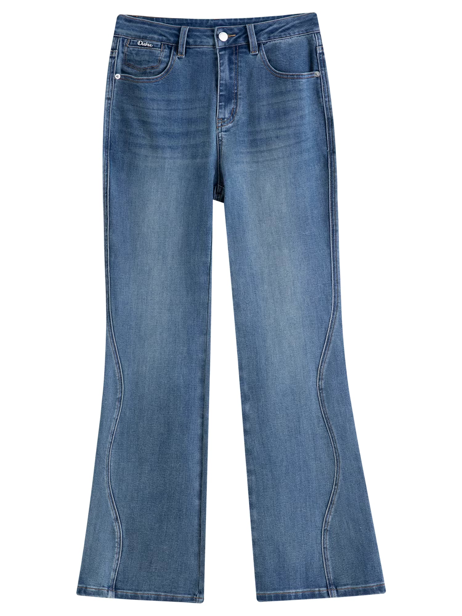 Women's Fashion Stretch Bellbottom Jeans with Apple-Shape Friendly Design 2025 Winter Collection New Micro Flare Jeans
