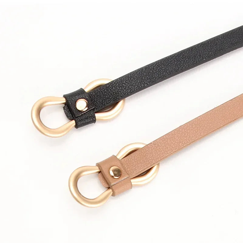 New Fashion Thin Belt Women's Versatile Needle Button PU Small Belt Trouser Belt Decoration Jeans Dress Sweater Belts for Women