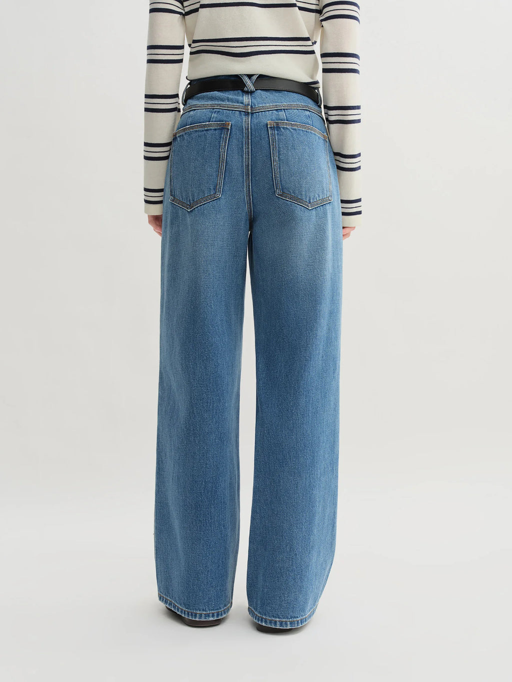 DUSHU 2025 Summer Women's Ripped Jeans - Straight Leg Non-Stretch Casual Pants High Waist Versatile Long Trousers