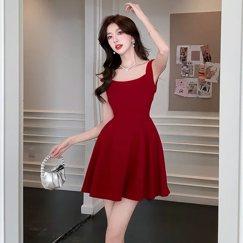 New Elegant Gentle Styled Sleeveless Mini Dress French Style Pear Shaped Summer Dress Tank For Tea Time