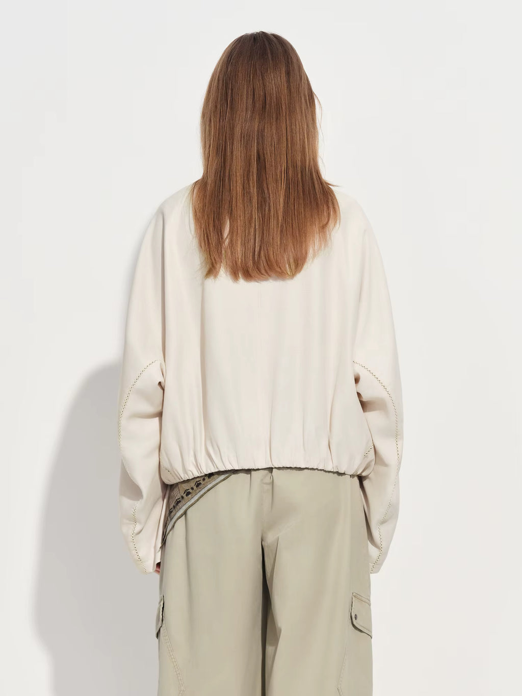 Short Stand-up Collar Casual Jacket for Women New Spring Style Women Korean Style Loose Fit Beige Coats Leisure