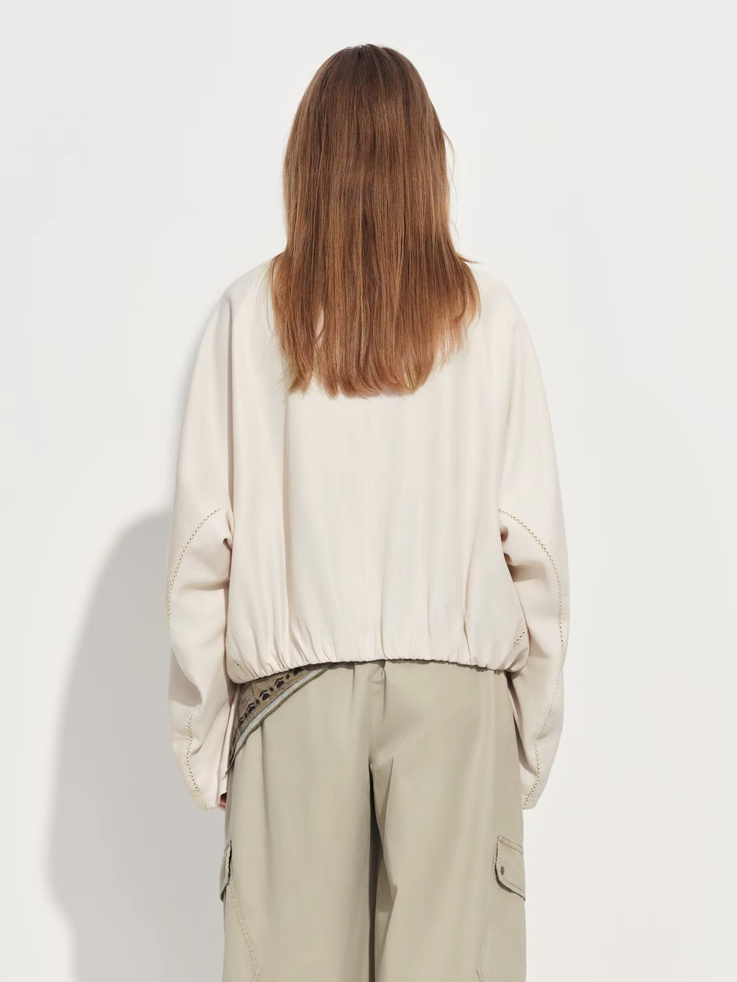 Short Stand-up Collar Casual Jacket for Women New Spring Style Women Korean Style Loose Fit Beige Coats Leisure