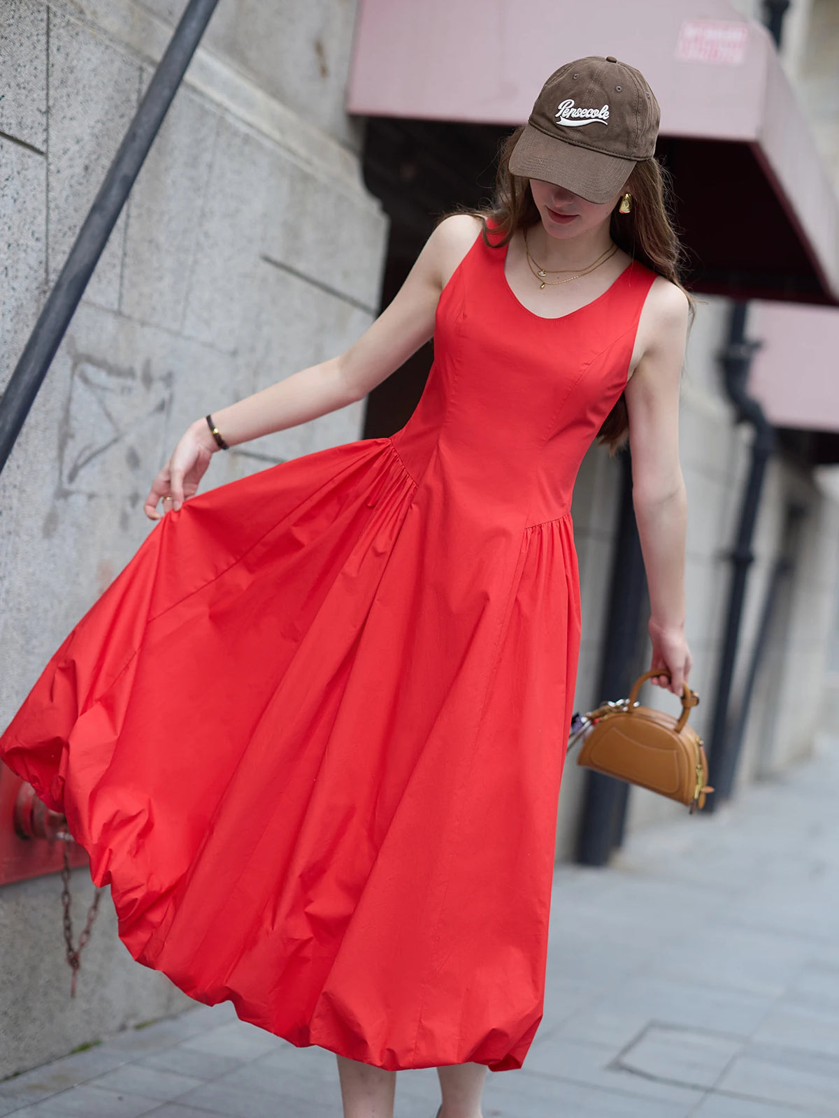FSLE 【Two Length】Sweety Girly Long Dresses For Women 2025 Spring Summer New Sleeveless Bud Chic Vest Dress